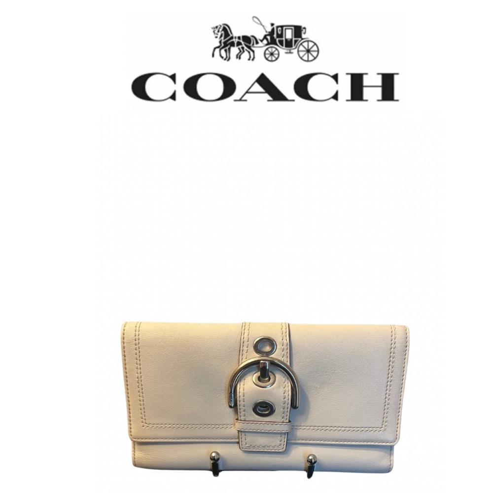 Coach Soho Cream Trifold Wallet 8 X 4 1/2 IE